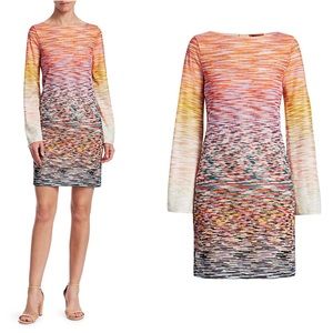 Sz 44 Missoni Bell Sleeve Space Dye Print Dress